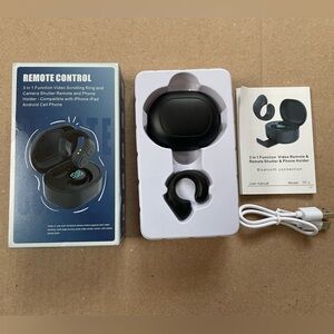 Black Bluetooth 3in1 Video Scrolling Ring & Shutter Remote. iPhone/ Android Comp